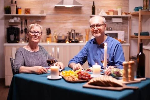 Senior couple looking at camera Stock Photos