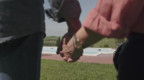 Senior couple looking at landscape Stock Footage 65229724