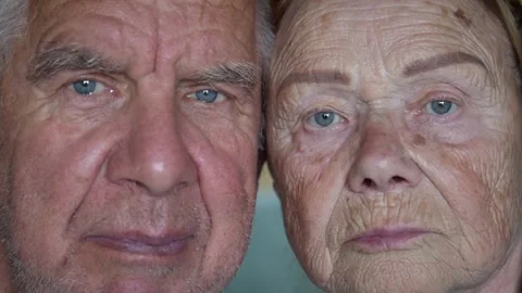 Senior couple posing showing different facial expressions Stock Footage 287203788