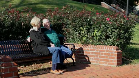 Senior Couple Sitting Stock Footage 8984939