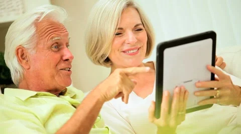 Senior Couple Talking Via Online Webchat Stock Footage 7900723
