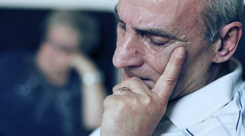 Senior couple thinking after argument Stock Footage 32358633