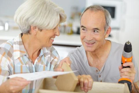 A senior couple with tools Stock Photos