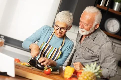 Senior couple using digital tablet. Stock Photos