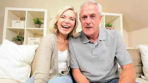Senior Couple Using Online Webchat Communication Stock Footage 8963420