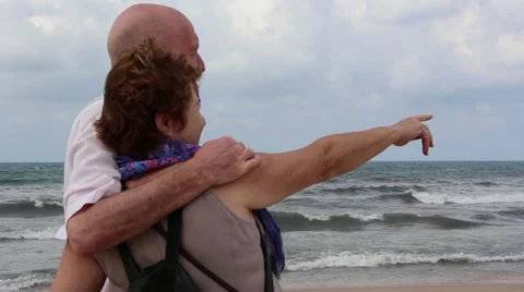 Senior couple on vacation Stock Footage 12520058