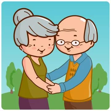 Senior couple. Vector illustration Stock Illustration