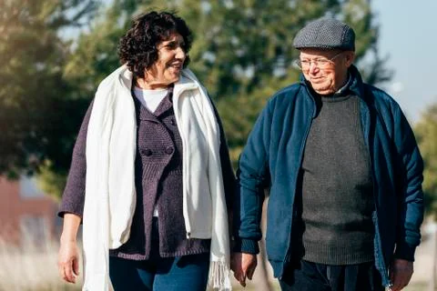 Senior Couple walking. Stock Photos