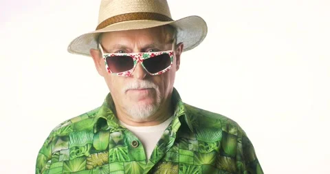 Senior crazy man having fun at studio.  Stock Footage 131673495