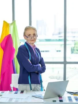 Senior designer is ready to work Stock Photos