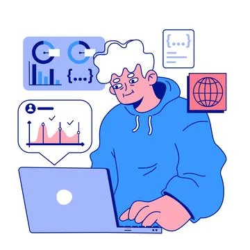 Senior developer. Oldman programming and coding. Developing Stock Illustration