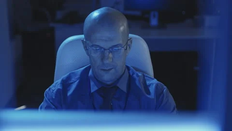 Senior Developer Working Night Shift Stock Footage 171065934