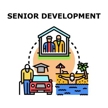 Senior development plan for active elder lifestyle Stock Illustration