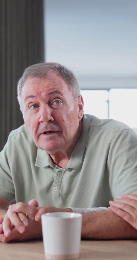 Senior, discussion and talking with man in house for retirement plan, advice or Stock Footage 340891447