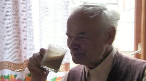 Senior drinking coffee Stock-Footage 10893285
