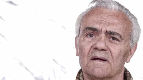 Senior Elderly Depressed Man , Close up Slow Motion Video Stock Footage 105968788
