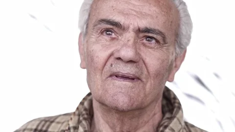 Senior Elderly Happy Man , Close up Slow Motion Video Stock Footage 105969027