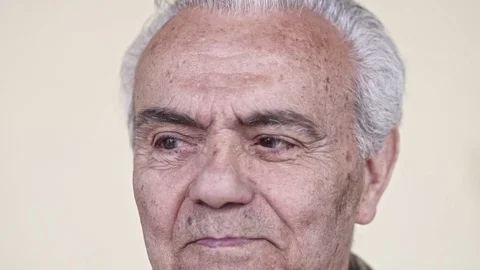 Senior Elderly Happy Man , Close up Slow Motion Video Stock Footage 105969228