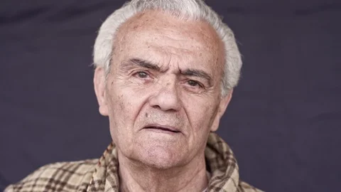 Senior Elderly Happy Man , Close up Slow Motion Video Stock Footage 105969340