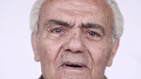 Senior Elderly Happy Man , Close up Slow Motion Video Vídeos de archivo 105969565