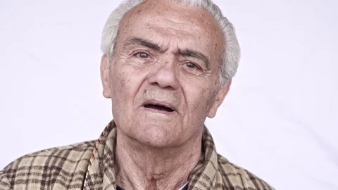 Senior Elderly Happy Man , Close up Slow Motion Video Видео 105969681
