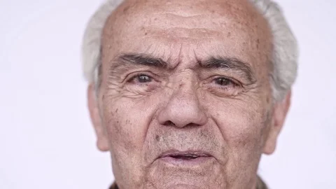 Senior Elderly Happy Man , Close up Slow Motion Video Video stock 105969731
