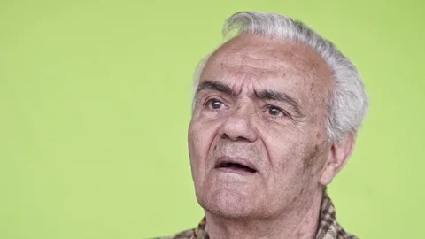 Senior Elderly Happy Man, Close up Slow Motion Video Stock Footage 105972178