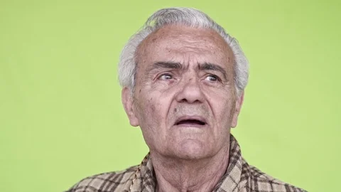 Senior Elderly Happy Man, Close up Slow Motion Video Stock Footage 105972295