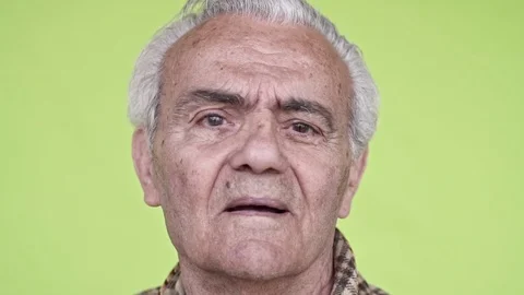 Senior Elderly Happy Man, Close up Slow Motion Video Stock Footage 105972301