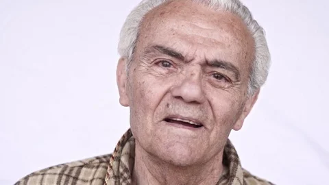 Senior Elderly Happy Man Smiling , Close up Slow Motion Video Stock Footage 105969736
