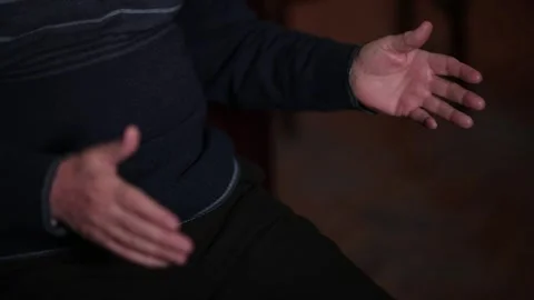Senior Elderly Man moves his Hands Stock Footage 295223924