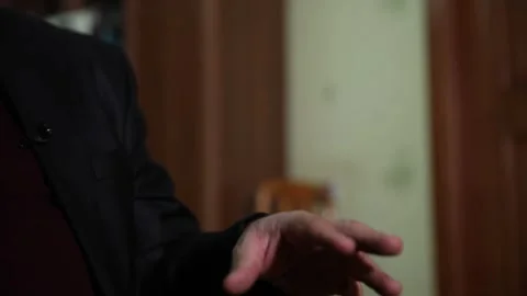 Senior Elderly Man moves his Hands Video stock 295224006