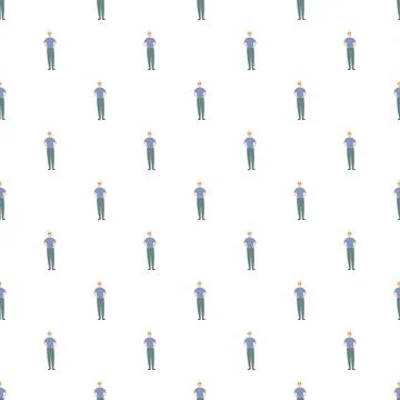 Senior elderly man repeat pattern cartoon style Ilustração Stock