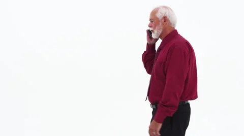 Senior elderly man talking on cellphone Stock-Footage 67354029