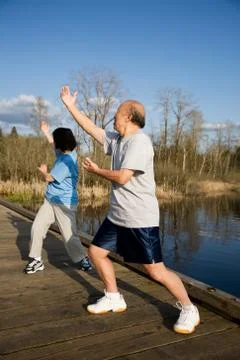 Senior exercise Stock Photos