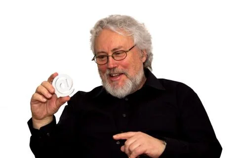 Senior finding internet is fun Stock Photos