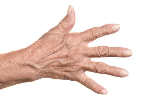 Senior hand gesture Foto stock