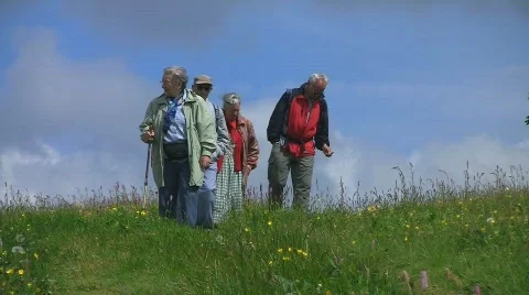 Senior hike Stock Footage 505417