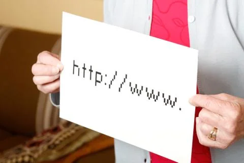 Senior holding sign Stock Photos