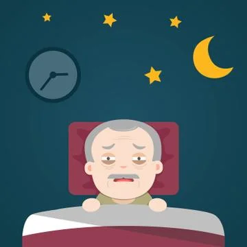 Senior Insomnia, sleeplessness Stock Illustration