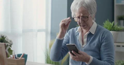 Senior lady having vision problems Stock Footage 151215136