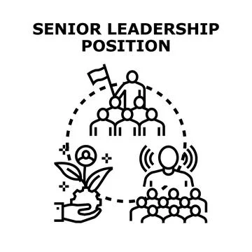 Senior leader managing team developing successful career Stock Illustration