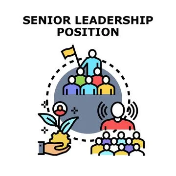 Senior leader managing team developing successful career Stock Illustration