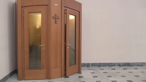 Senior leaving confessional Stock Footage 89974213