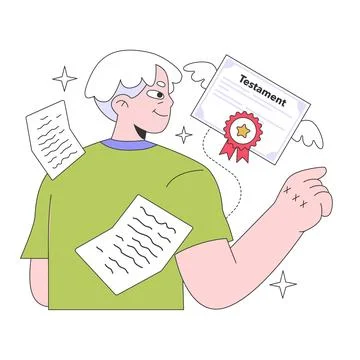 Senior life milestone. Getting old and maturing. Retired man making Stock Illustration