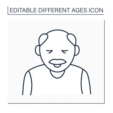 Senior line icon Stock Illustration