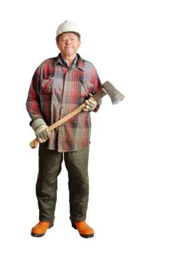 Senior lumberjack Stock Photos