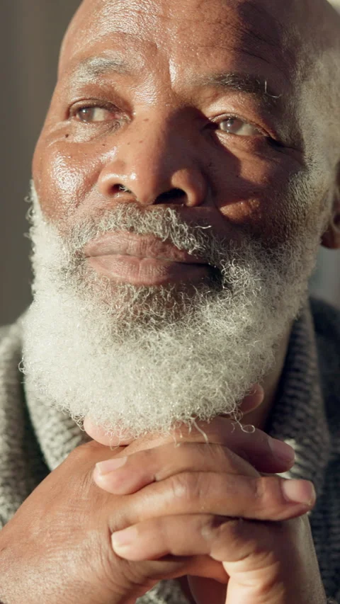 Senior, man and thinking in home with peace, remember memories and vision for Stock Footage 332969920