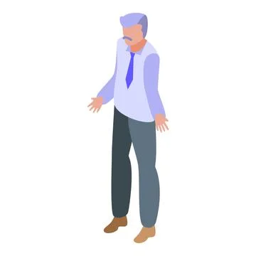 Senior man assignment icon, isometric style Stock Illustration
