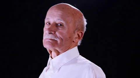 Senior man on black Stock-Footage 30365633